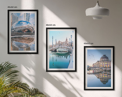 Zestaw obrazów do salonu Architektura miast w wodzie