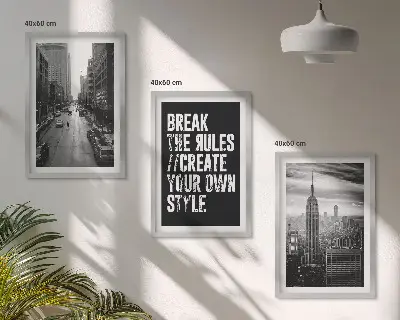 Zestaw obrazów do salonu inspiracja miejskimi ulicami w czerni i bieli