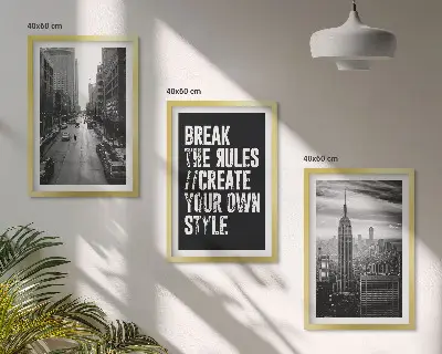 Zestaw obrazów do salonu inspiracja miejskimi ulicami w czerni i bieli