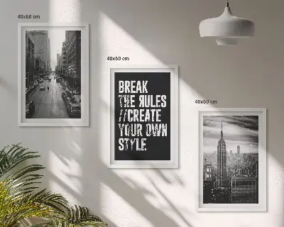 Zestaw obrazów do salonu inspiracja miejskimi ulicami w czerni i bieli
