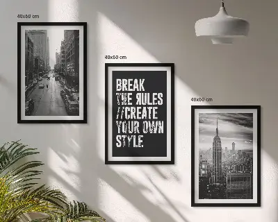 Zestaw obrazów do salonu inspiracja miejskimi ulicami w czerni i bieli