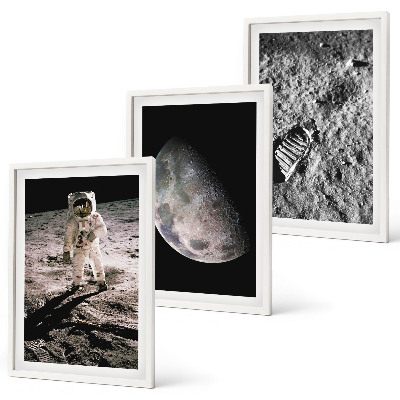 Kompozycja obrazów na ścianę Astronauta Księżyc zdjęcie