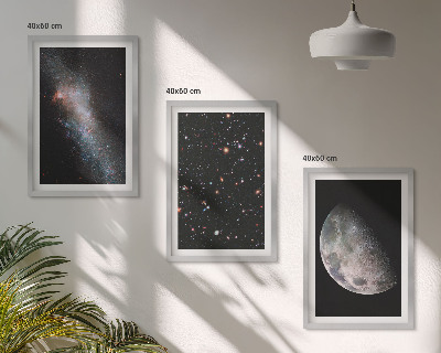 Kompozycja obrazów na ścianę Kosmos galaktyki gwiazdy Księżyc