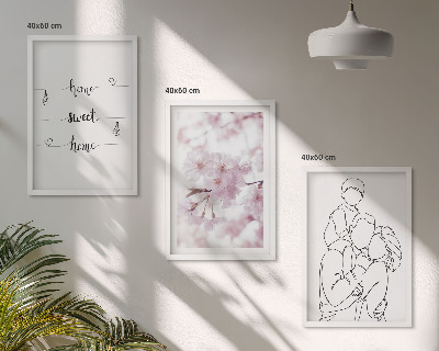 Zestaw obrazów do salonu Kwiaty rodzina minimalistycznie