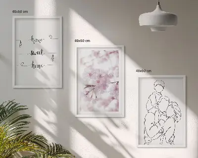 Zestaw obrazów do salonu minimalistyczne kwiaty z motywem rodziny