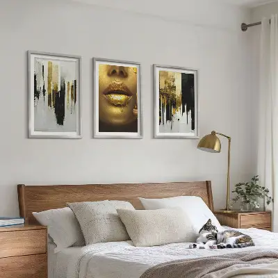 Kompozycja obrazów na ścianę abstrakcyjny portret malarski