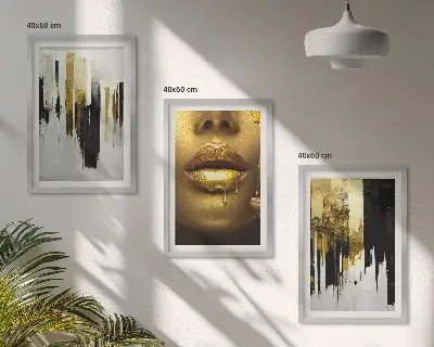 Kompozycja obrazów na ścianę abstrakcyjny portret malarski