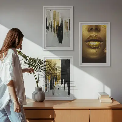 Kompozycja obrazów na ścianę abstrakcyjny portret malarski