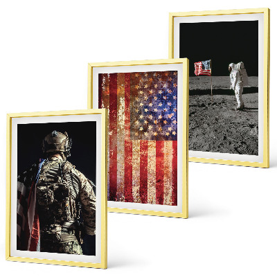 Kompozycja obrazów na ścianę Amerykańskie symbole flaga USA