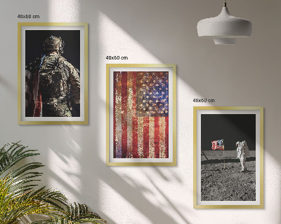 Kompozycja obrazów na ścianę Amerykańskie symbole flaga USA
