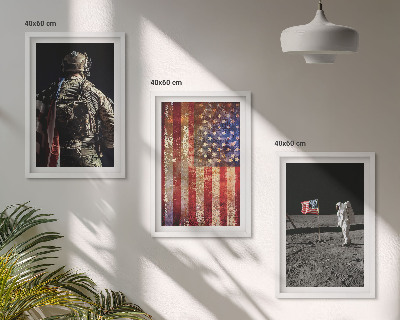 Kompozycja obrazów na ścianę Amerykańskie symbole flaga USA