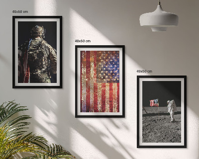 Kompozycja obrazów na ścianę Amerykańskie symbole flaga USA