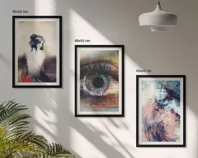 Zestaw 3 obrazów do salonu portret kobiety przedstawiający abstrakcyjne emocje