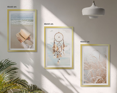 Kompozycja obrazów na ścianę Spokojne pejzaże letnie boho