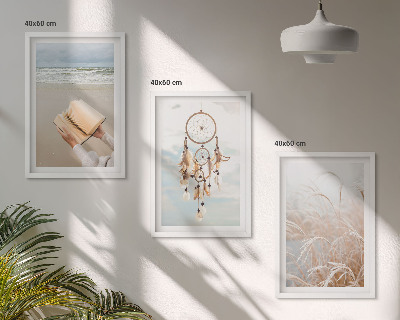 Kompozycja obrazów na ścianę Spokojne pejzaże letnie boho