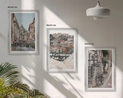 Zestaw obrazów do salonu urokliwe uliczki portowych miast