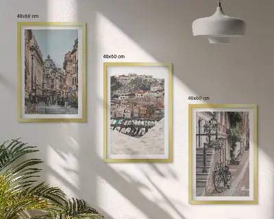 Zestaw obrazów do salonu urokliwe uliczki portowych miast
