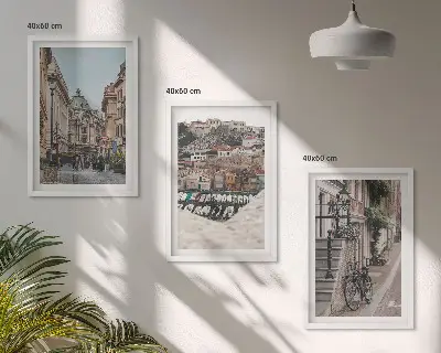 Zestaw obrazów do salonu urokliwe uliczki portowych miast