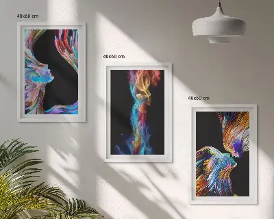 Zestaw obrazów do salonu kolorowe abstrakcyjne twarze