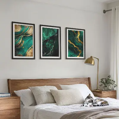 Zestaw obrazów do salonu z elegantkimi wzorami kamieni