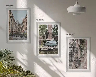 Kompozycja obrazów na ścianę Miejskie widoki na budynki