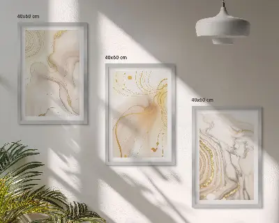 Zestaw obrazów do salonu subtelne abstrakcyjne wzory