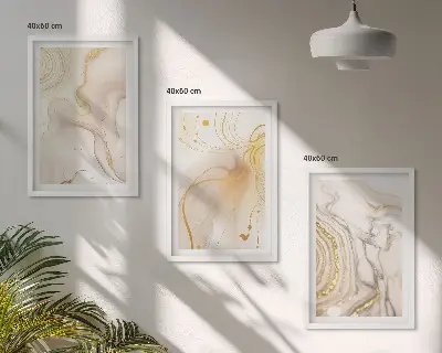 Zestaw obrazów do salonu subtelne abstrakcyjne wzory