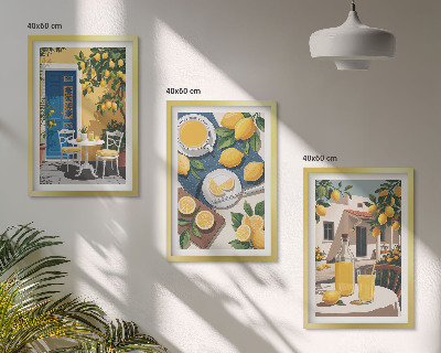 Zestaw obrazów do salonu Lemoniada cytrynowa patio słońce