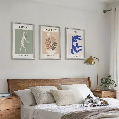 Kompozycja obrazów na ścianę stylowe postacie roślin w stylu Matisse'a