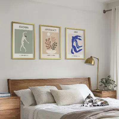 Kompozycja obrazów na ścianę stylowe postacie roślin w stylu Matisse'a