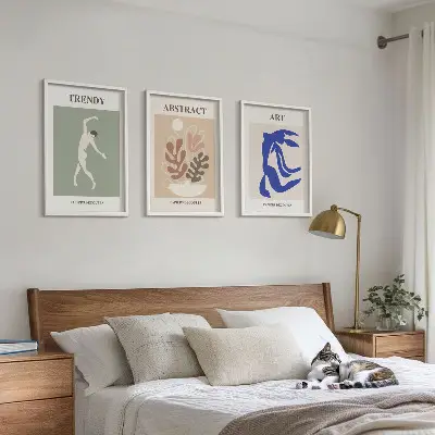 Kompozycja obrazów na ścianę stylowe postacie roślin w stylu Matisse'a