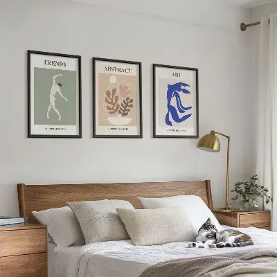 Kompozycja obrazów na ścianę stylowe postacie roślin w stylu Matisse'a