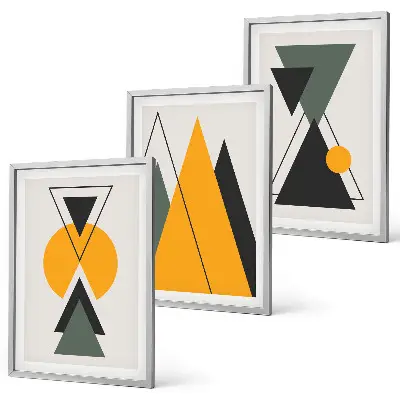 Kompozycja obrazów na ścianę abstrakcyjne kształty geometryczne