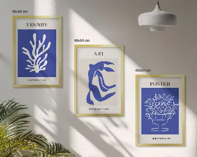 Kompozycja obrazów na ścianę abstrakcyjne plakaty w stylu Matisse'a