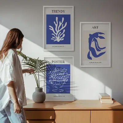 Kompozycja obrazów na ścianę abstrakcyjne plakaty w stylu Matisse'a