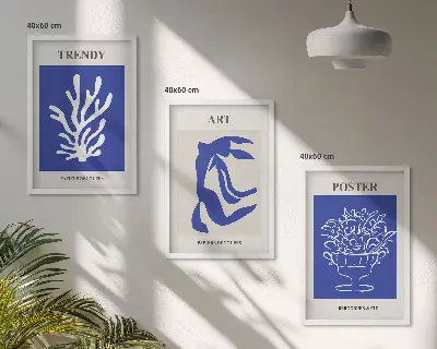 Kompozycja obrazów na ścianę abstrakcyjne plakaty w stylu Matisse'a