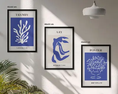 Kompozycja obrazów na ścianę abstrakcyjne plakaty w stylu Matisse'a