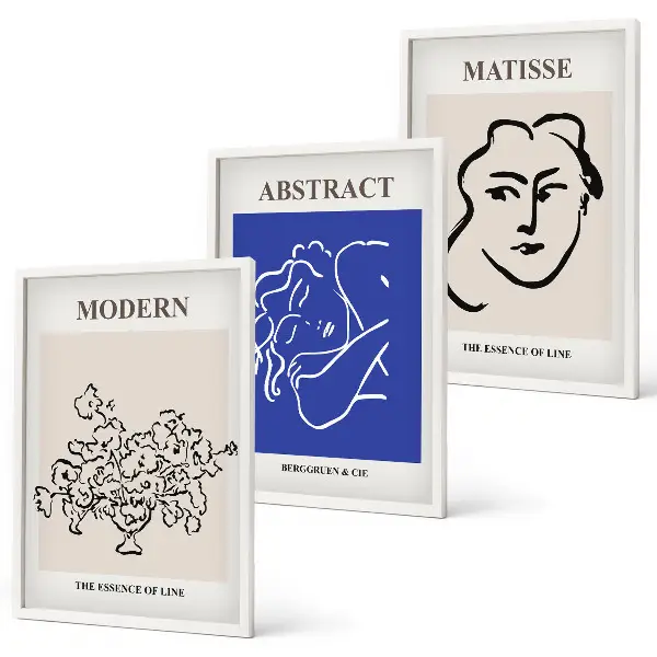 Zestaw 3 nowoczesnych obrazów Matisse postery do salonu