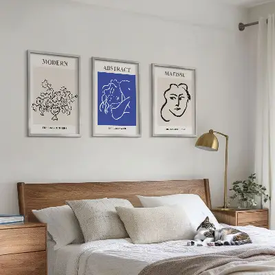 Zestaw 3 nowoczesnych obrazów Matisse postery do salonu