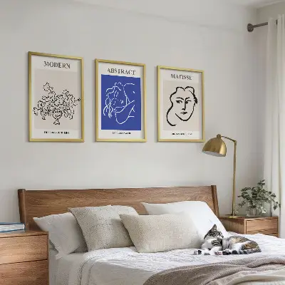 Zestaw 3 nowoczesnych obrazów Matisse postery do salonu
