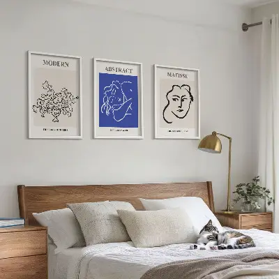 Zestaw 3 nowoczesnych obrazów Matisse postery do salonu