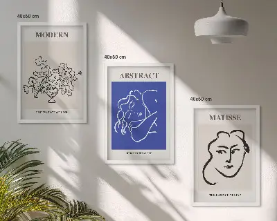 Zestaw 3 nowoczesnych obrazów Matisse postery do salonu