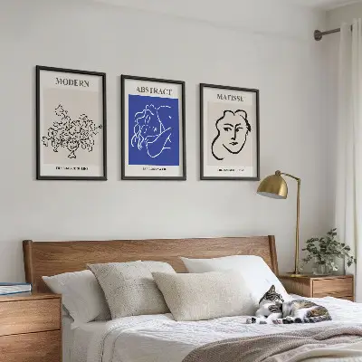 Zestaw 3 nowoczesnych obrazów Matisse postery do salonu