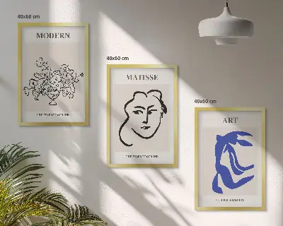 Zestaw 3 obrazów do salonu abstrakcyjne minimalistyczne postery