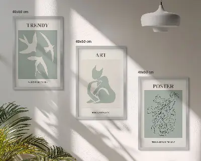 Zestaw obrazów do salonu stylowe ilustracje w stylu Matisse'a