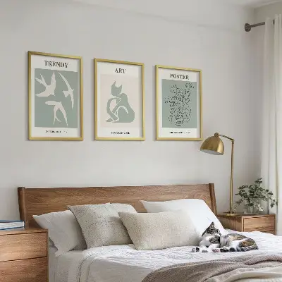 Zestaw obrazów do salonu stylowe ilustracje w stylu Matisse'a