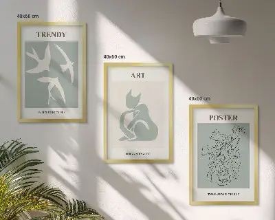 Zestaw obrazów do salonu stylowe ilustracje w stylu Matisse'a