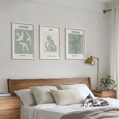 Zestaw obrazów do salonu stylowe ilustracje w stylu Matisse'a