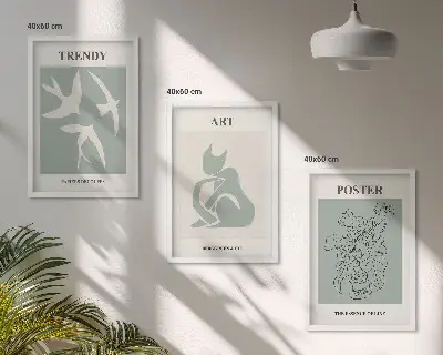 Zestaw obrazów do salonu stylowe ilustracje w stylu Matisse'a