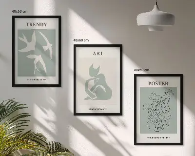 Zestaw obrazów do salonu stylowe ilustracje w stylu Matisse'a